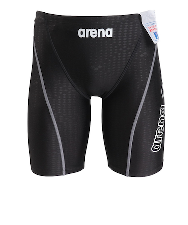 アリーナ（ARENA）フィットネス水着 メンズ 水泳 アクアエクサ フィットネス スパッツ ハーフレッグ 黒×白 S-3Lサイズ LAR-4300 BKWT