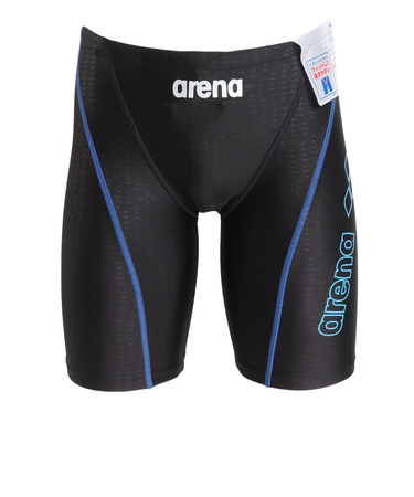 アリーナ（ARENA）フィットネス水着 メンズ 水泳 アクアエクサ フィットネス スパッツ ハーフレッグ 黒×青 S-3Lサイズ LAR-4300 BKBU