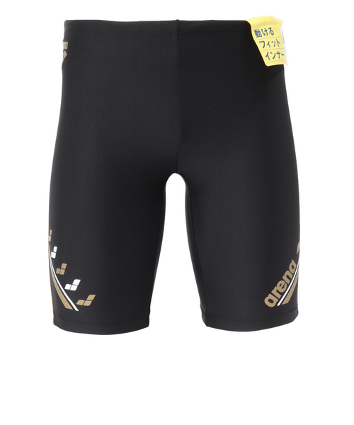 アリーナ（ARENA）水着 水泳 フィットネス スパッツ ハーフレッグ 黒