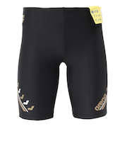 アリーナ(ARENA)水着 水泳 フィットネス スパッツ ハーフレッグ 黒×ゴールド M-LLサイズ AS6SWF67M BKGD