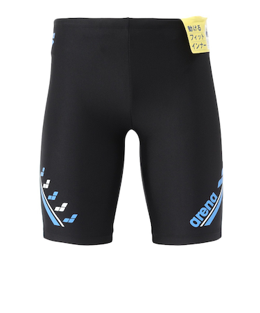 アリーナ（ARENA）水着 水泳 フィットネス スパッツ ハーフレッグ 黒×青 M-LLサイズ AS6SWF67M BKBL