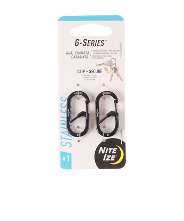 ナイトアイズ（NITE-IZE）防犯 防災 G型 Gカラビナー 1 ブラック2個入り NI59181