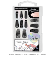 クラックス（CRUX）ネイルチップ サンリオ ブラックラメBK CR 129677