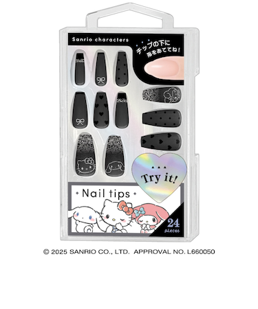 クラックス（CRUX）ネイルチップ サンリオ ブラックラメBK CR 129677