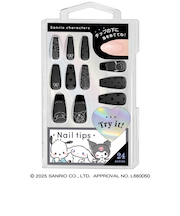 クラックス（CRUX）ネイルチップ サンリオ ブラックフレンチBK CR 129676