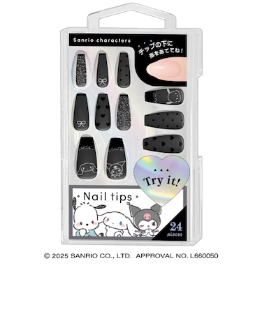 クラックス（CRUX）ネイルチップ サンリオ ブラックフレンチBK CR 129676