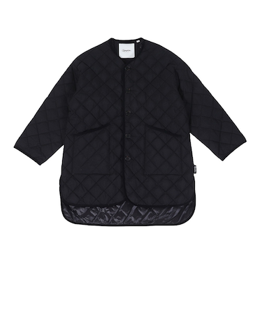 キルトダウン カラーレスコート GY-A0056 NYM BLACK