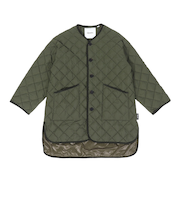 キルトダウン カラーレスコート GY-A0056 NYM DULL OLIVE