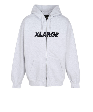 エクストララージ（XLARGE）スタンダード ロゴ ジップフーディ スウェットシャツ 101254012012-ASH