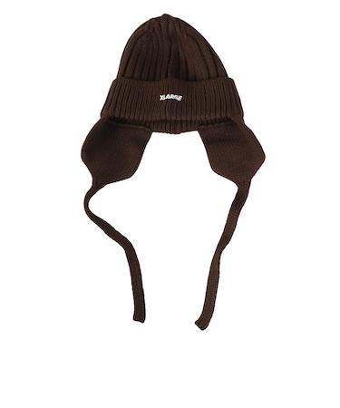 エクストララージ（XLARGE）帽子 EARFLAP ニットキャップ 101254051009-BROWN