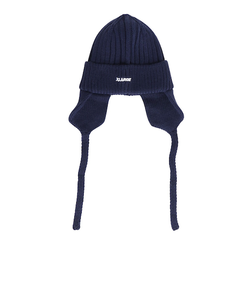 エクストララージ（XLARGE）帽子 EARFLAP ニットキャップ 101254051009-NAVY