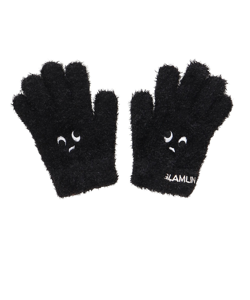 ジュニア 5本指 ニット グローブ GKFG BLACK