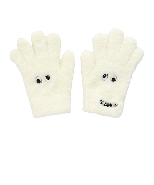 ジュニア 5本指 ニット グローブ GKFG CREAM
