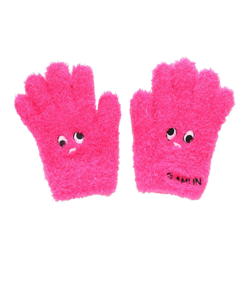 ジュニア 5本指 ニット グローブ GKFG NEON PINK
