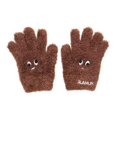 ジュニア 5本指 ニット グローブ GKFG BROWN