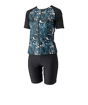 フットマーク（FOOTMARK）フィットネス水着 レディース 水泳 長持ちする水着袖付セパレーツ 0250107-09