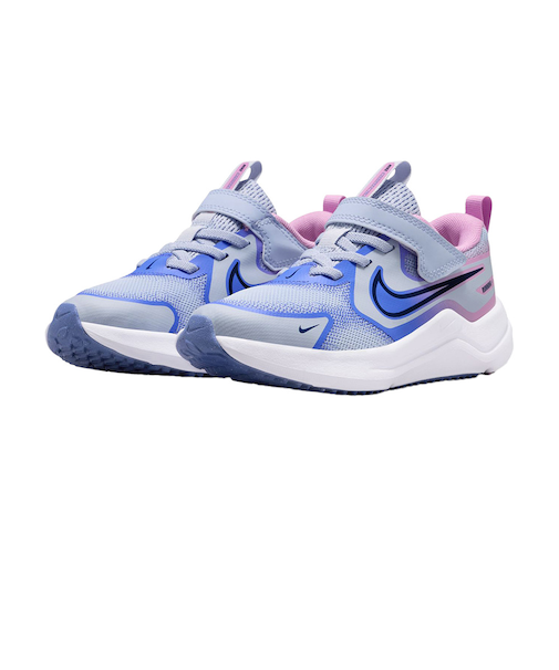 ナイキ（NIKE）ジュニアスポーツシューズ ベルクロ ベルト付き スニーカー コズミック ランナー PSV ネイビー ピンク HM4400-011