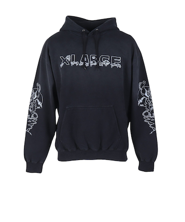 エクストララージ（XLARGE）CREEPY MANSION フーディ スウェットシャツ 101254012005-BLACK