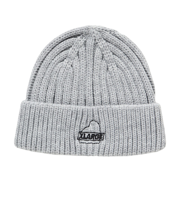 エクストララージ（XLARGE）帽子 SLANTED OG リブ ニットキャップ 101254051002-ASH