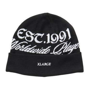 エクストララージ（XLARGE）帽子 EST.1991 CUFF ビーニー 101253051010-BLACK
