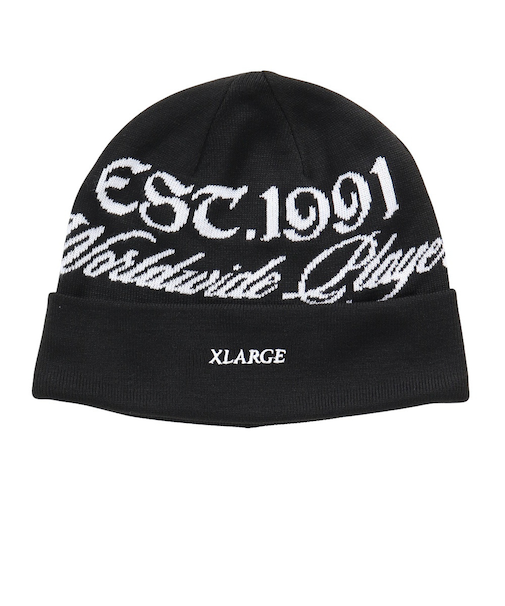 エクストララージ（XLARGE）帽子 EST.1991 CUFF ビーニー 101253051010-BLACK