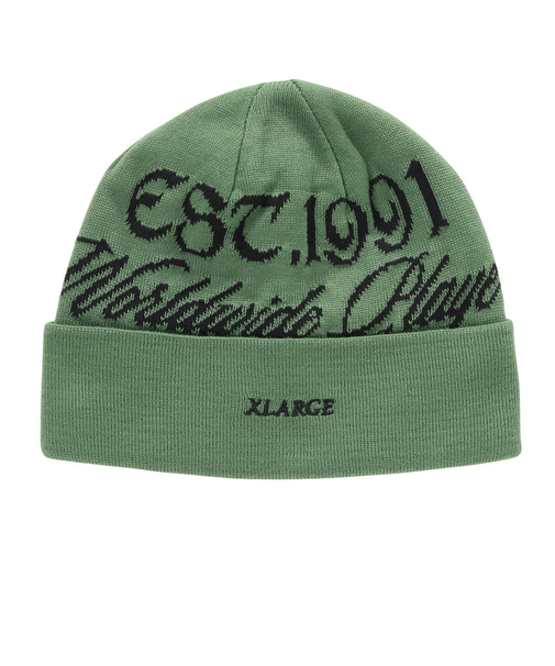 エクストララージ（XLARGE）帽子 EST.1991 CUFF ビーニー 101253051010-OLIVE