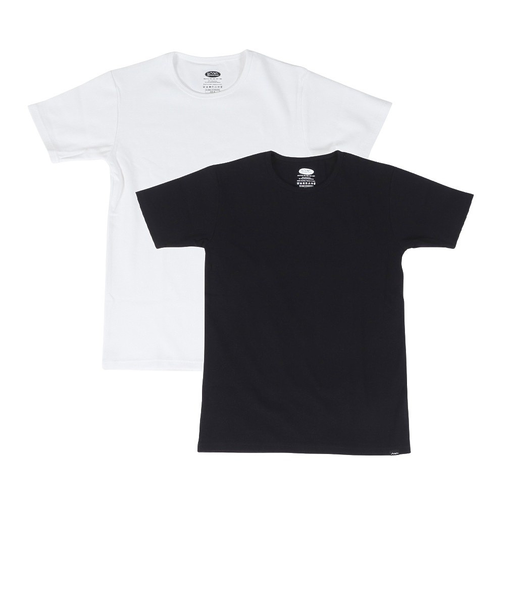 リブ 半袖Tシャツ 2枚組 792-5934001 WHTxBLK