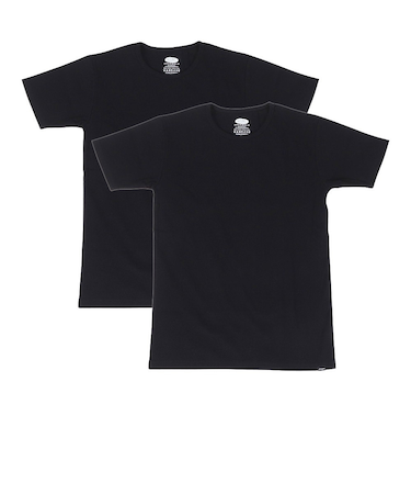 リブ 半袖Tシャツ 2枚組 792-5934001 BLACK