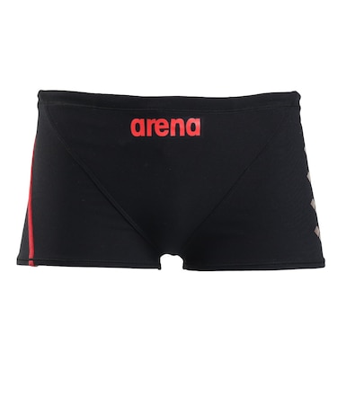 アリーナ（ARENA）競泳水着 メンズ 水泳 タフスーツ トレーニングスパッツ ショートレッグ 黒×赤 M-3Lサイズ AS6SWM07M BKRD 練習用