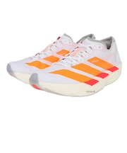 アディダス（adidas）ランニングシューズ トレーニングシューズ 部活 アディゼロ タクミ セン 11 ホワイト オレンジ NNO00-JQ0780