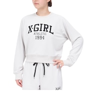 エックスガール（X-gir）カレッジ ロゴ ショート クルーネック スウェットシャツ 155253012004-OFF WHITE
