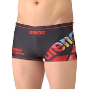 アリーナ（ARENA）競泳水着 メンズ 水泳 トレーニングスパッツ ショートレッグ 黒×赤 SS-LLサイズ AS6SWM44M BKRD
