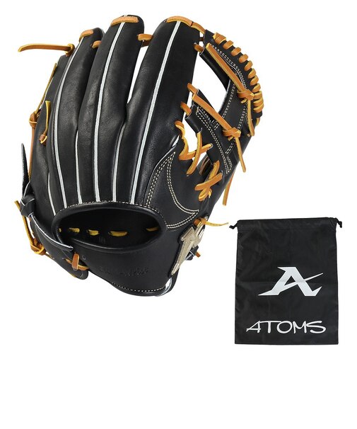 アトムズ（ATOMS）軟式用グラブ 内野手 野球グローブ 一般 NATIONAL LINE ACN-026 BLK