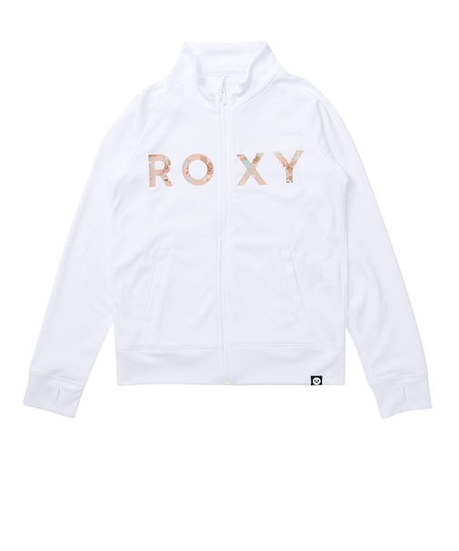 ロキシー(ROXY)ジュニア ラッシュガード 長袖 MINI ARTSY FLORAL LOGO STAND ラッシュガード 25SPTLY251106WHT