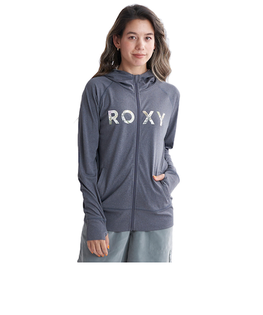 ロキシー（ROXY）ラッシュガード 長袖 SIMPLY BOTANICAL ロゴ パーカー 24SPRLY241027CHA