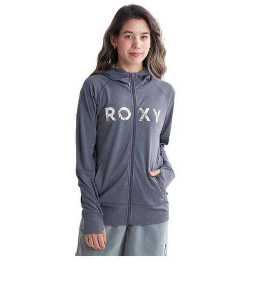 ロキシー（ROXY）ラッシュガード 長袖 SIMPLY BOTANICAL ロゴ パーカー 24SPRLY241027CHA