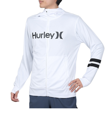 ハーレー（HURLEY）ラッシュガード 長袖 パーカー RASH ONE AND ONLY MRG2310036-WHT 速乾 UVカット