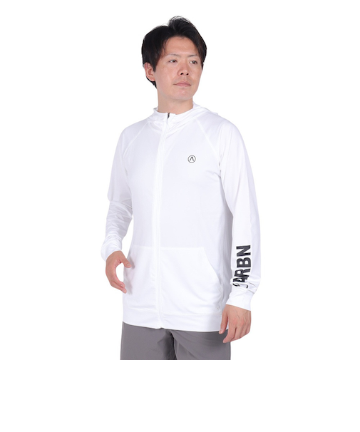 エアボーン（ARBN）ラッシュガード 長袖 ロングスリーブ フーデッド AB24SSM-APP0901WHT