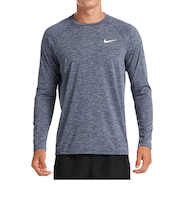 ナイキ（NIKE）ラッシュガード 長袖 ヘザー ロングスリーブ ハイドロガード NESSA590-N440 速乾 UVカット