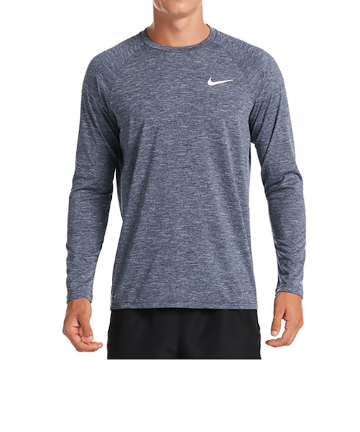 ナイキ（NIKE）ラッシュガード 長袖 ヘザー ロングスリーブ ハイドロガード NESSA590-N440 速乾 UVカット