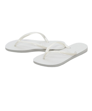 ハワイアナス（HAVAIANAS）スリム ホワイト ビーチサンダル 4000030-0001