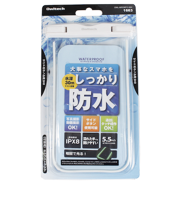 オウルテック（Owltech）防水 スマートフォンケース IPX8 蓄光素材 OWL-WPCSP11-WH