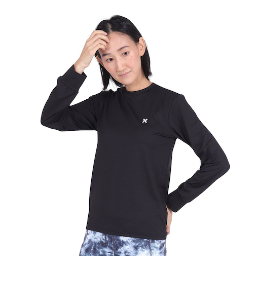ハーレー(HURLEY)ラッシュガード ファントム ロングスリーブ シャツ CRE カップ付き 水陸両用 WRG2421045-BLK