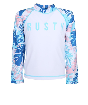 ラスティ（RUSTY）ラッシュガード 長袖 ジュニア ガールズ スイミング 962463-WHT