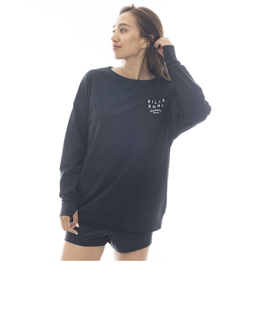 ビラボン(BILLABONG)ラッシュガード 長袖 MORFY ロゴ 長袖 ボートネック Tシャツ BF013856 BLK