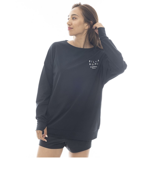 ビラボン(BILLABONG)ラッシュガード 長袖 MORFY ロゴ 長袖 ボートネック Tシャツ BF013856 BLK