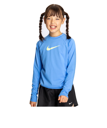 ナイキ（NIKE）ラッシュガード ガールズ ソリッド 長袖 ハイドロガード NESSD743-N438