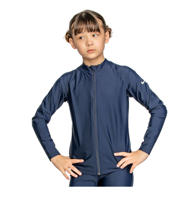 ナイキ（NIKE）ジュニア ガールズ ラッシュガード 長袖 ジップ ハイドロガード 1991085-008