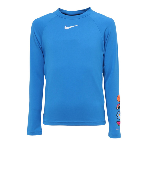ナイキ（NIKE）ジュニア ラッシュガード スウッシュ長袖ハイドロガード 130～160cm UVカット NESSE739-N458