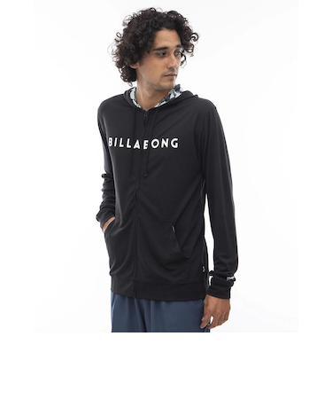ビラボン(BILLABONG)ラッシュガード 長袖 ジップ パーカー UVカット UPF50+ RASH ZIP HOOD BE01A852 BLK